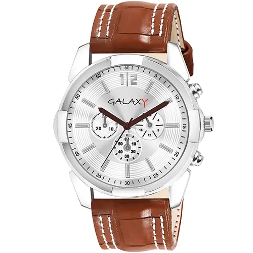 Galaxy Chronograph Brown Leather Watch