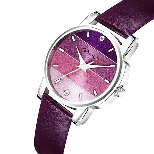 Purple Ombre Analog Watch with Diamond Accents