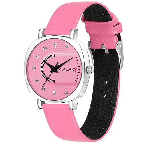Pink Dial Square Watch