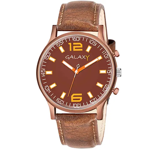 Vegas Brown Leather Strap Watch