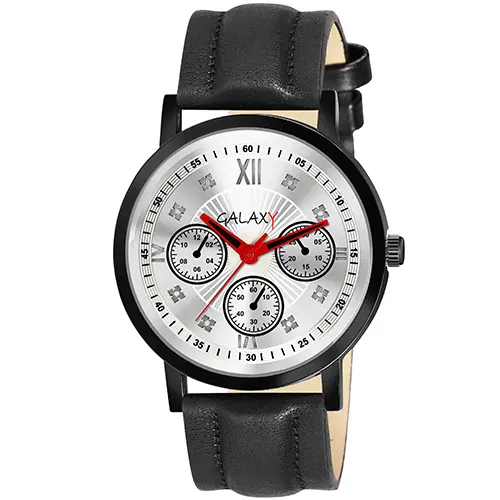 Vegas Black Leather Watch