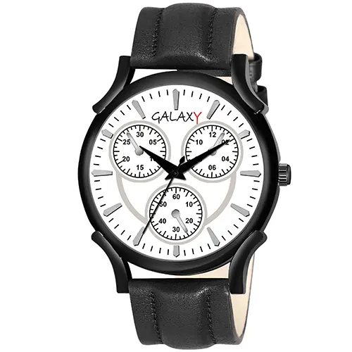 Stylish Vegas Black Leather Watch