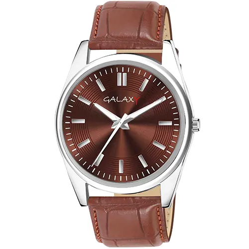 Brown Dial Faux Leather Watch