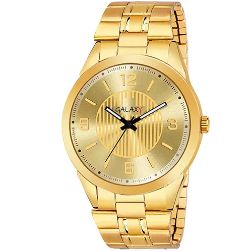Gold-Tone Men's Analog Watch classic round design