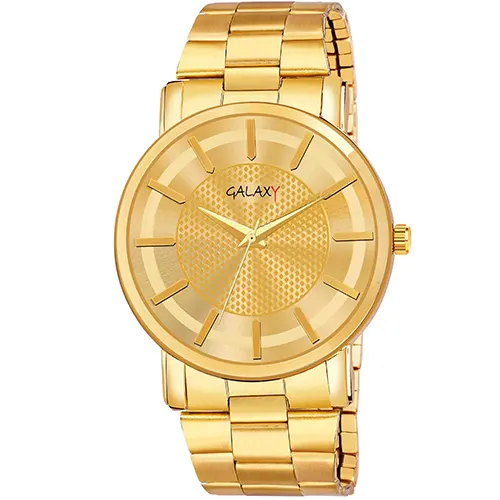 Galaxy Gold-Toned Watch with Sunburst Dial