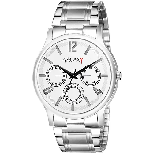 Galaxy Majestic Silver Round Watch
