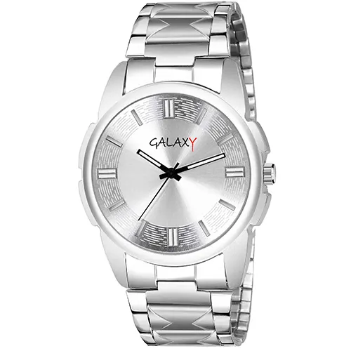 Galaxy Silver Watch with White Dial