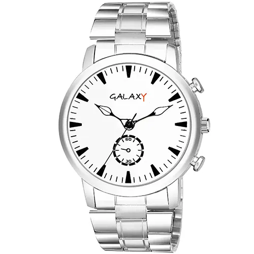 Galaxy Silver Majestic Round Watch