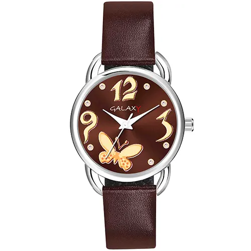 Brown Faux Leather Strap Watch