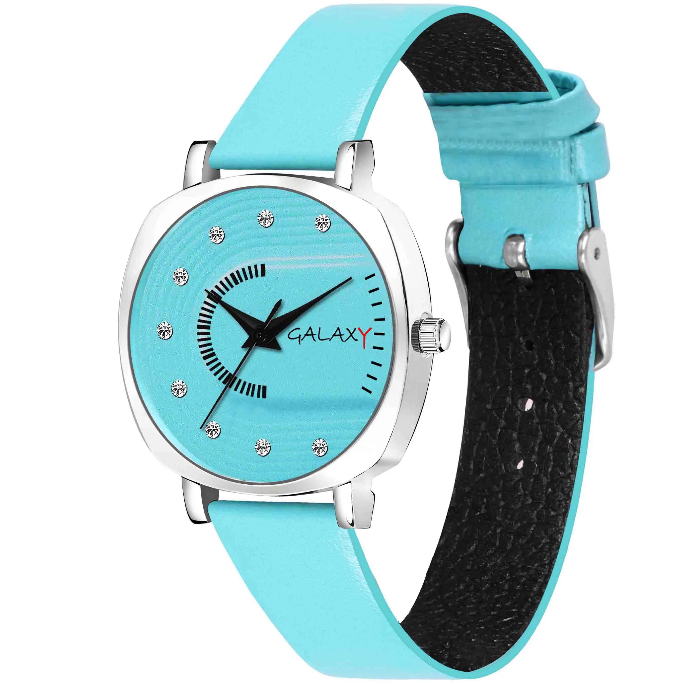 Light Blue Dial Square Watch