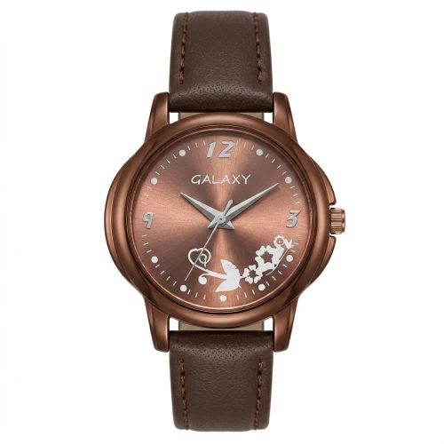 Galaxy Bellaz Brown leather strape women watch